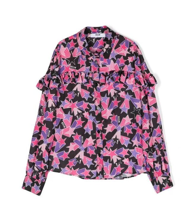 MSGM MSGM Blouse Sterren Roze/Paars