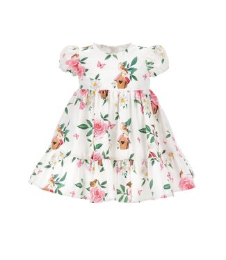 Monnalisa Baby Jurk Wit Met Bloemen