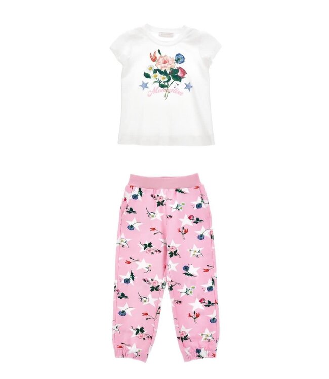 Monnalisa Tshirt Met Joggingbroek Bloemen