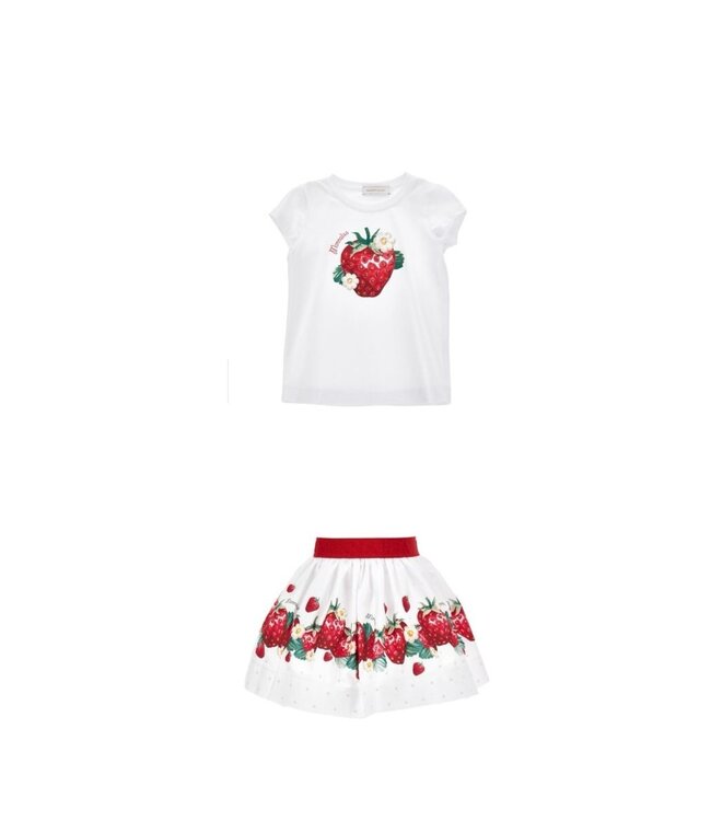 Monnalisa Rokje Met Tshirtje Aardbeien