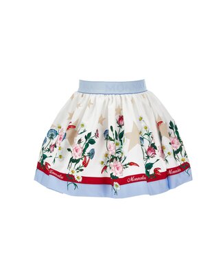 Monnalisa Rok Lichtblauw Met Print