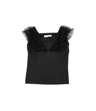 Monnalisa Top Zwart Met Tule