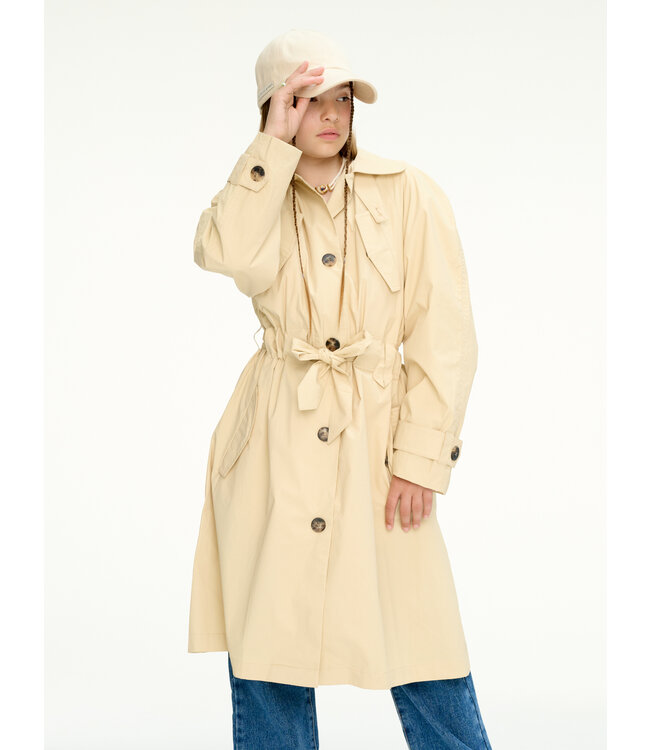 Cotton Trench Coat Beige