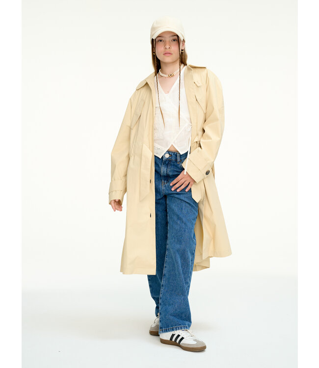 Cotton Trench Coat Beige