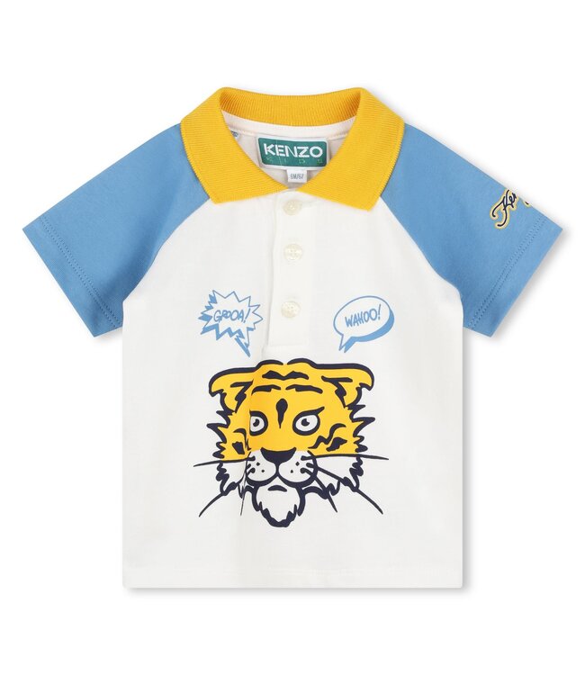 KENZO Baby Polo Lichtblauw En Geel