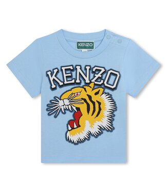 KENZO Baby Tshirt Lichtblauw Tijger