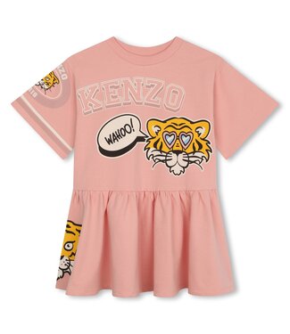 KENZO Jurk Zalm Roze Tijger