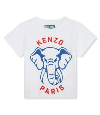 KENZO Baby Tshirt Wit Olifant