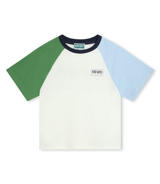 KENZO Tshirt Wit Lichtblauw En Groen