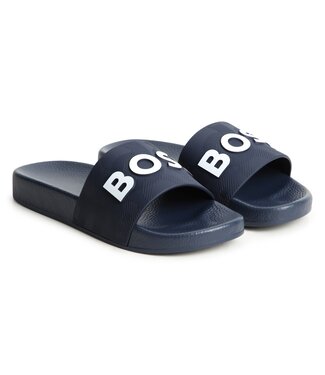 Boss Badslippers Donkerblauw