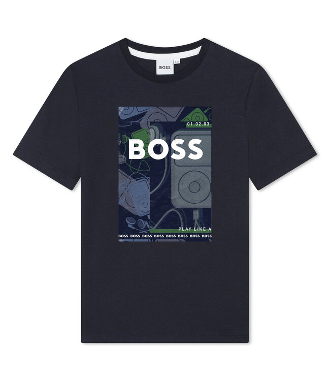 Boss Tshirt Donkerblauw Print