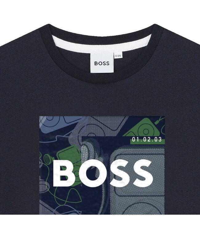 Boss Tshirt Donkerblauw Print