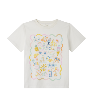 Stella Mccartney Tshirt Wit Met Print Beach