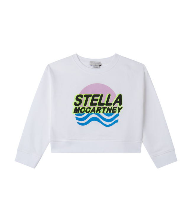 Stella Mccartney Sweater Logo Paars Geel Blauw
