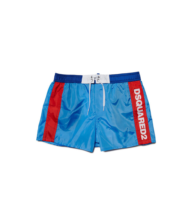 Dsquared Zwembroek Lichtblauw En Rood