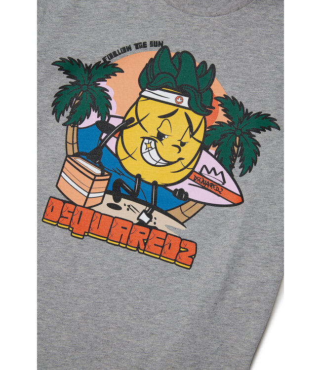 Dsquared Tshirt Grijs Met Opdruk