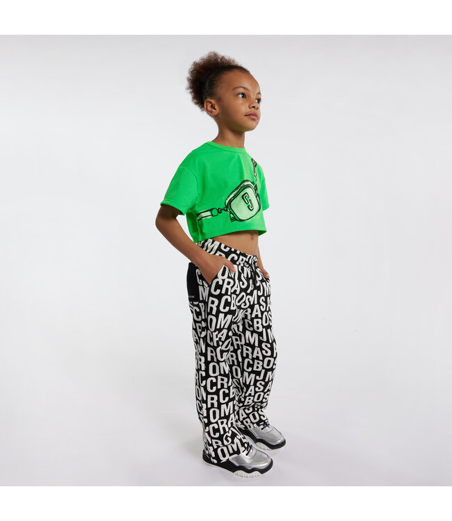 Marc Jacobs Joggingbroek All Over Print Logo Zwart Wit