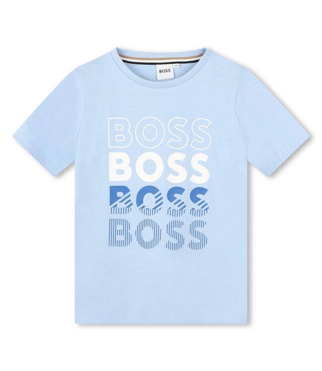 Boss Tshirt Lichtblauw Logo