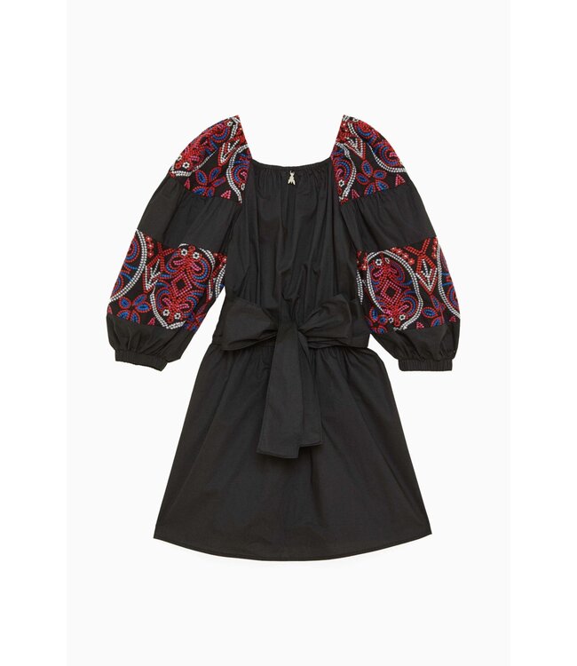 Patrizia Pepe Zwart Jurkje Met Rood En Blauw