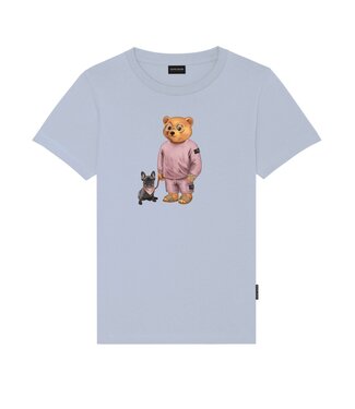 Honeygang Tshirt Mid Blue Franse Bulldog