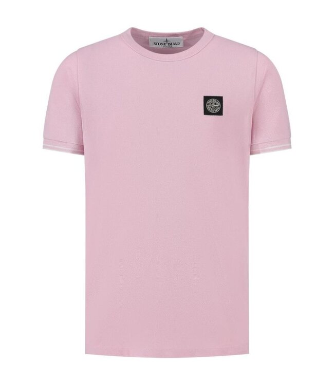 Stone Island Tshirt Roze Polo Stof