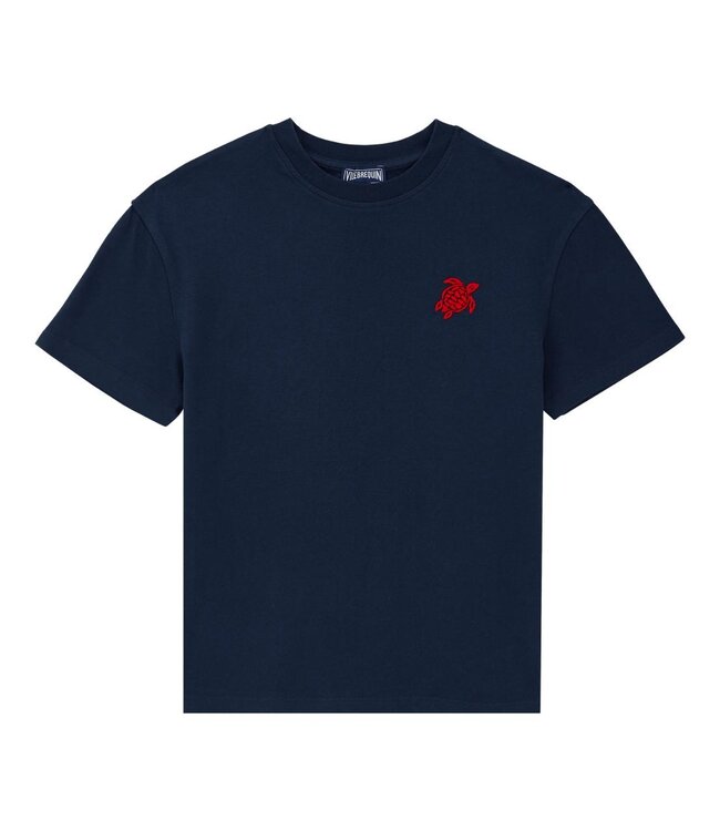 Vilebrequin Tshirt Donkerblauw Logo Rood