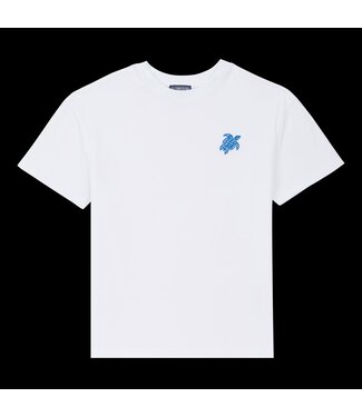 Stone Island Tshirt Wit Logo Blauw