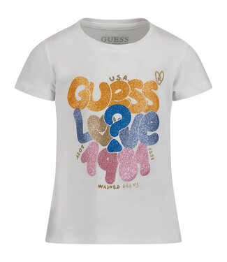 Guess Tshirt Wit Glitter Logo