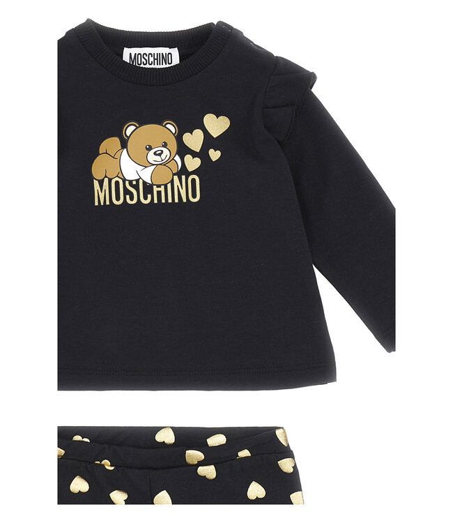 Moschino Shirt lange mouw met legging gouden hartjes