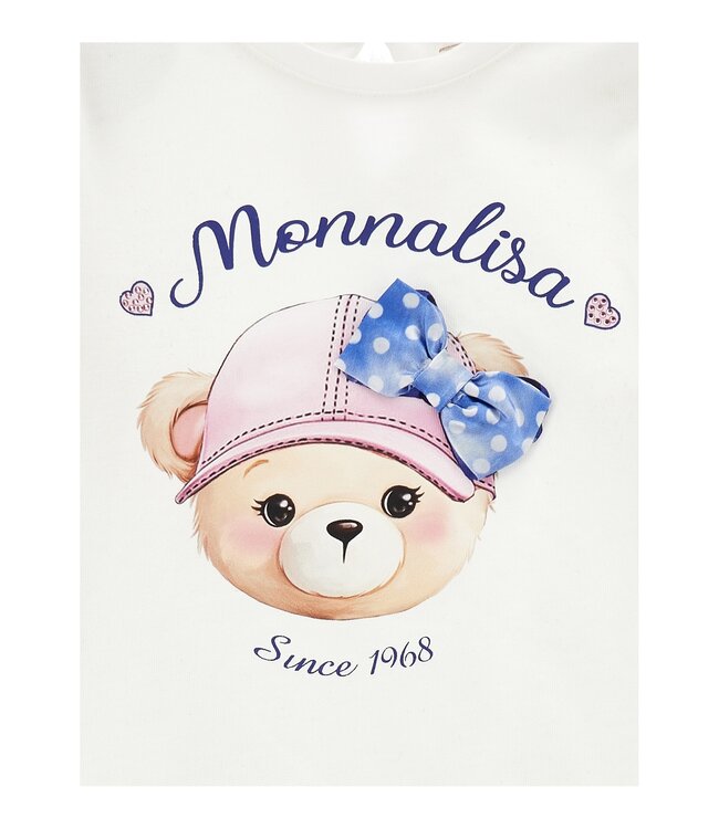 Monnalisa Shirt lange mouwen beer met pet