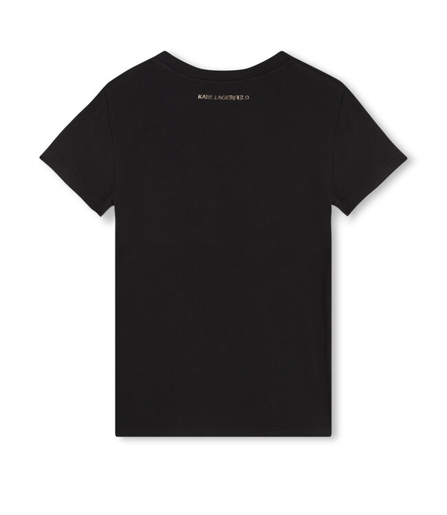Karl Lagerfeld Tshirt Zwart Glitter Goud