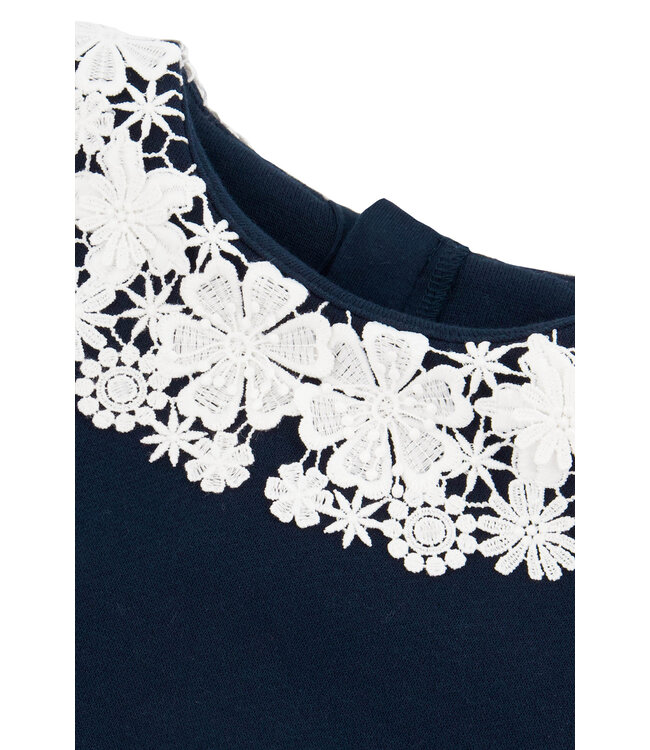 Tartine et Chocolat Sweater Donkerblauw Kraag Wit