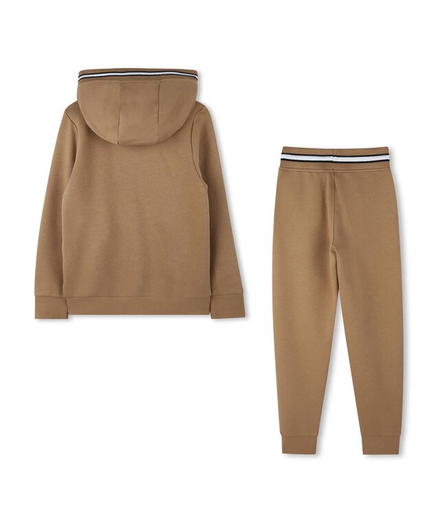 Boss Joggingpak Beige met Beige/Witte Bies
