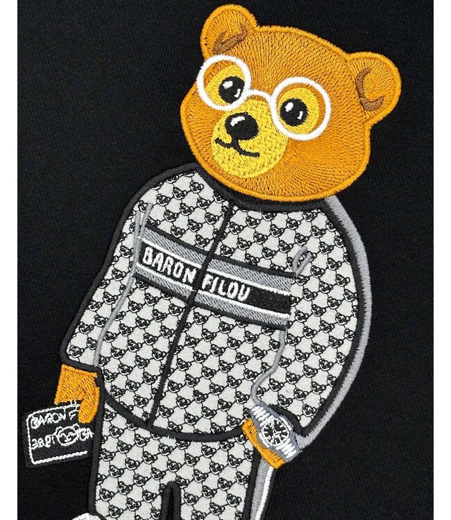 Baron Filou Embroidered Hoodie Filou CXVII Black