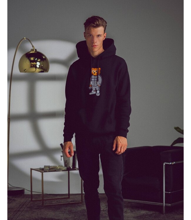 Baron Filou Embroidered Hoodie Filou CXVII Black