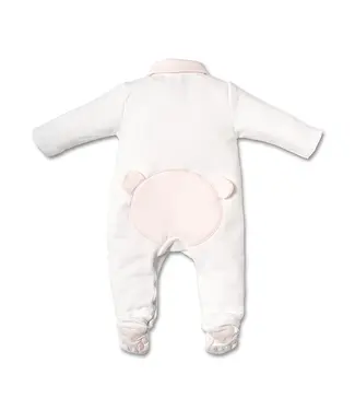 First First Orso Rompersuit Teddy Backside & Feet Pink + Bonnet