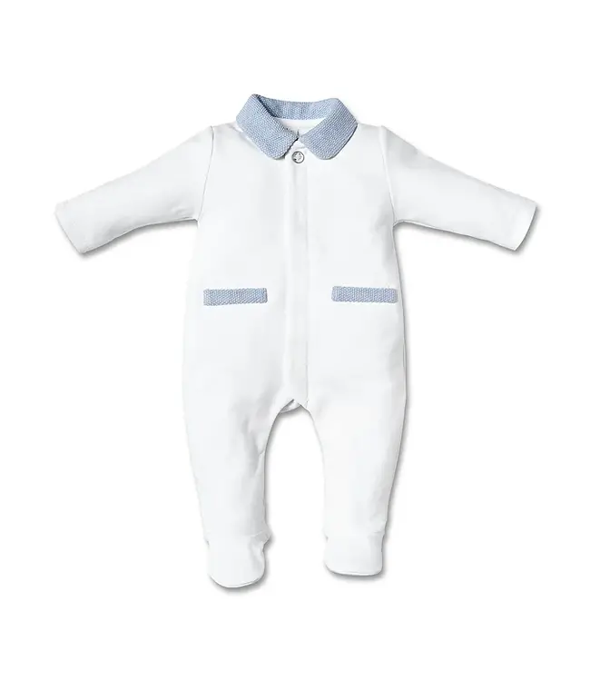 First First Bjorn Rompersuit Teddy Backside Whi/Azu