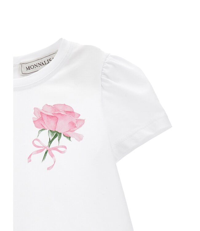 Monnalisa Jurk Wit met Roze Rozen