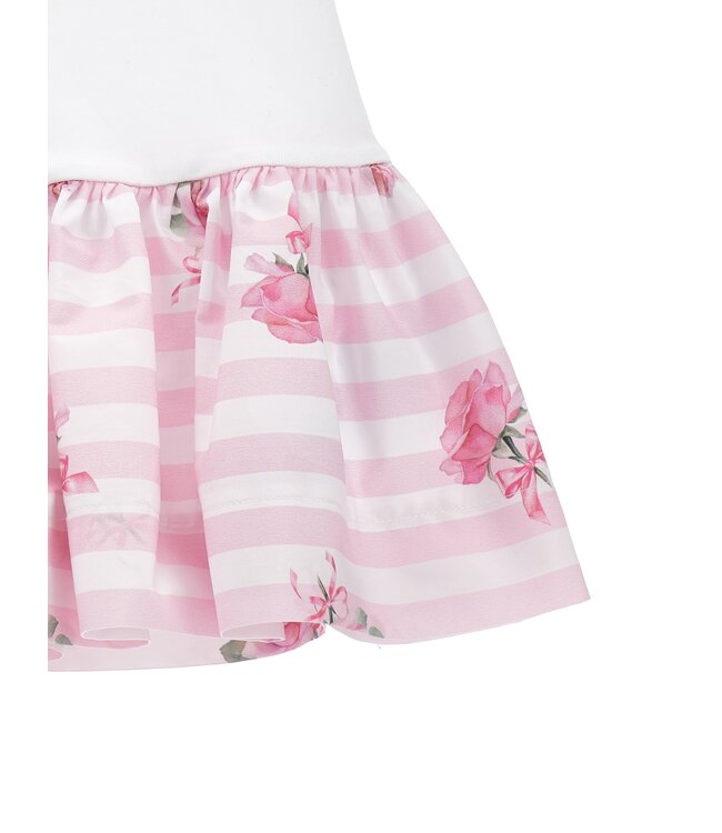 Monnalisa Jurk Wit met Roze Rozen