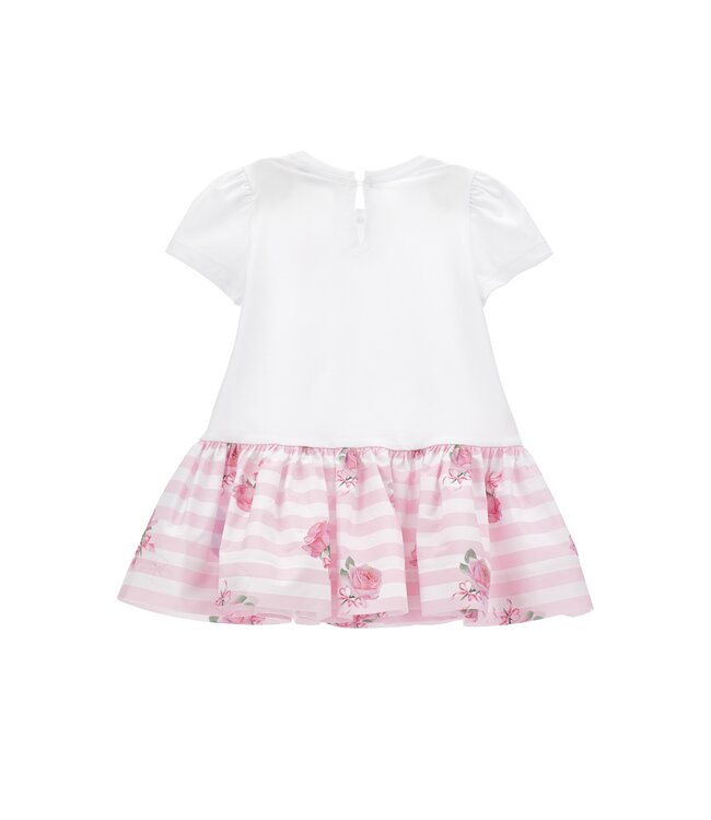 Monnalisa Jurk Wit met Roze Rozen