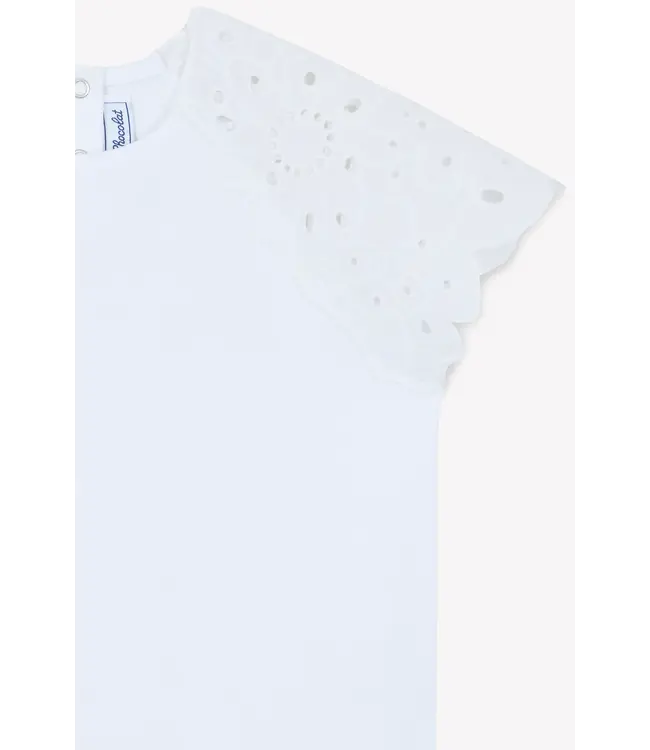 Tartine et Chocolat T-Shirt Broderie Mouw Wit