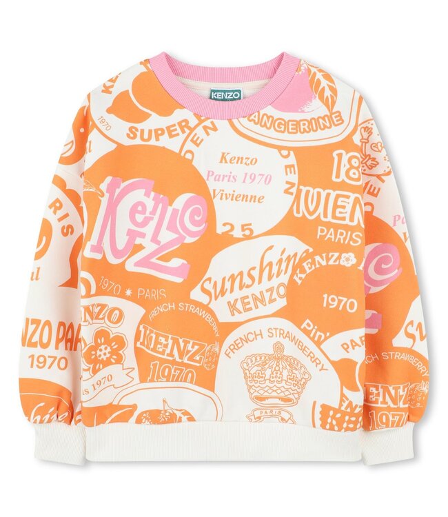 KENZO Sweater Kenzo Print  Roze/Oranje