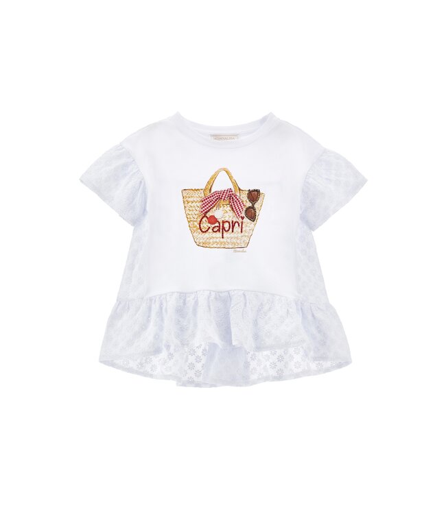 Monnalisa 2 Delige Set Maxi T-Shirt met Fietsbroekje Panterprint