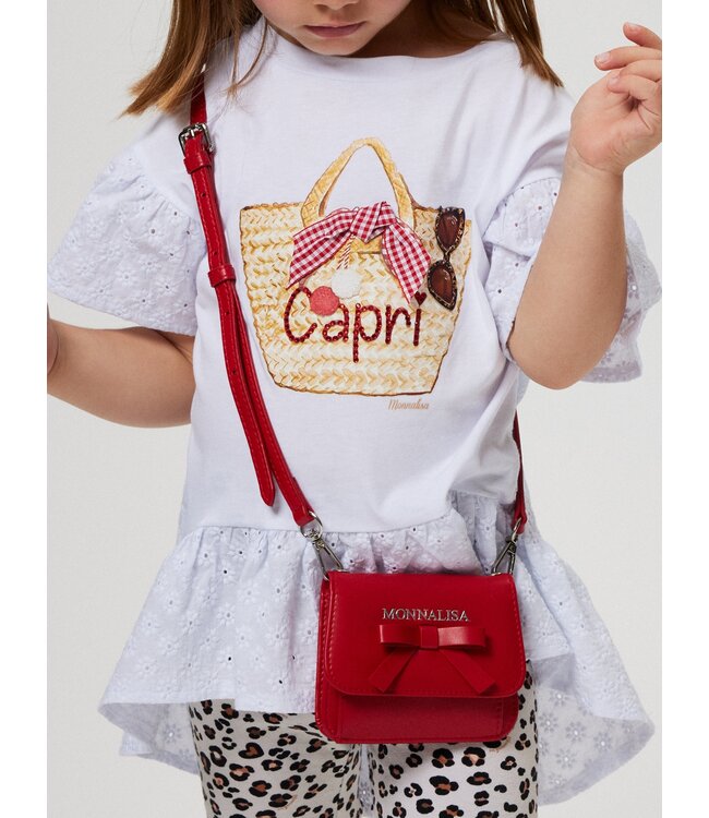 Monnalisa 2 Delige Set Maxi T-Shirt met Fietsbroekje Panterprint