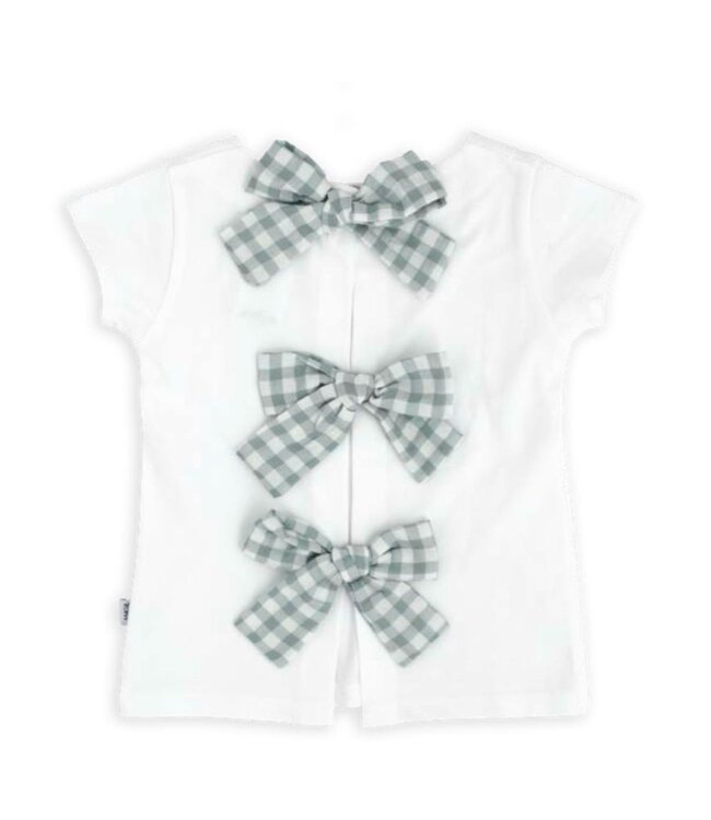 Magil T-Shirt Wit/Mintgroen Strikjes Achter