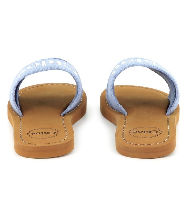 Chloe Slippers Chloe dubbele band Lichtblauw