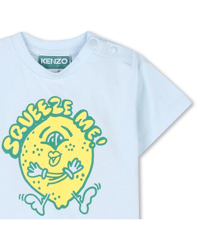 KENZO Baby T-Shirt Lichtblauw Squeeze Me