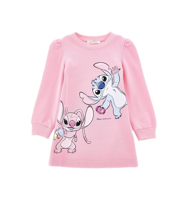 Monnalisa Sweatdress Stitch & Angel Roze
