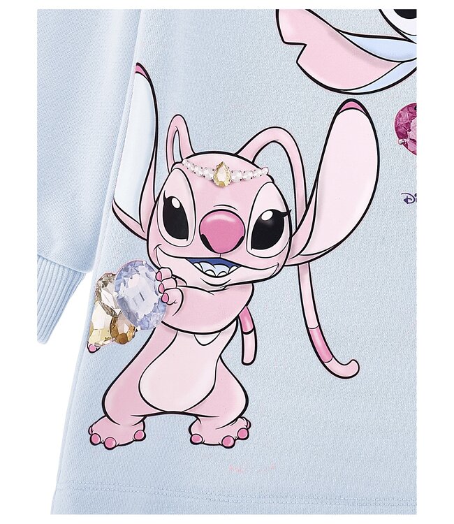 Monnalisa Sweatdress Stitch & Angel Lichtblauw