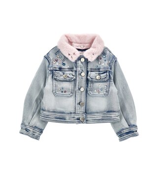 Monnalisa Denim Jasje Diamantjes